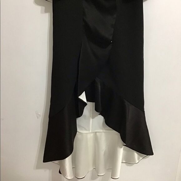 Alice+Olivia Oriana Black & White Ruffled High Low Dress NWT & Defects Size 0 - Picture 8 of 16